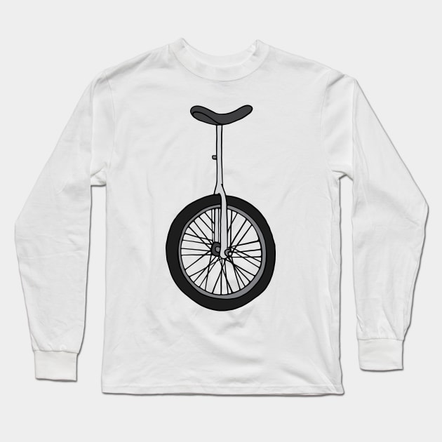 Unicycle illustration Long Sleeve T-Shirt by murialbezanson